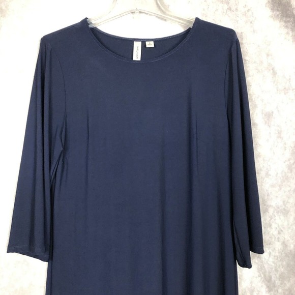 Tacera Women's Sz S Blue Long Sleeve Knee Length Pullover Dress - Picture 3 of 8